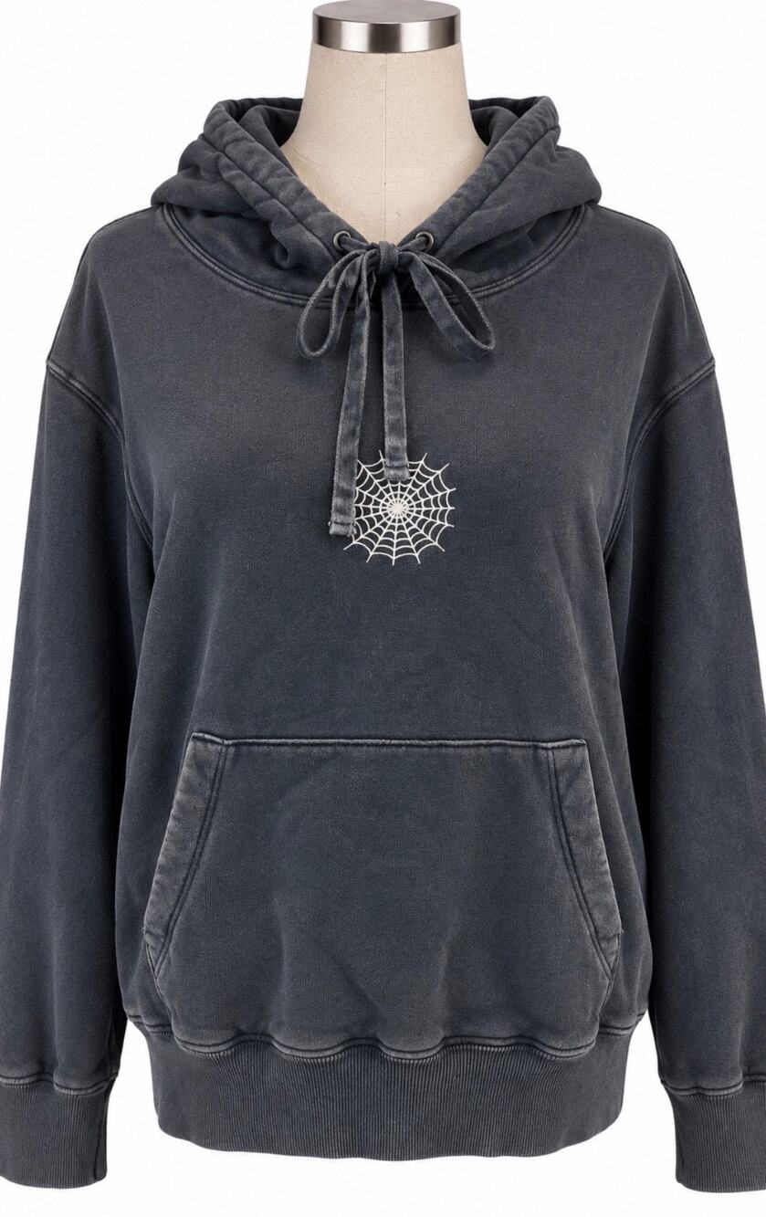 Citizens of Humanity The RealReal Spider Web Hoodie Charcoal Oversized Graphic L